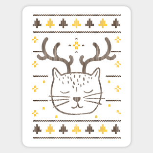 Funny Christmas Cat Design Magnet